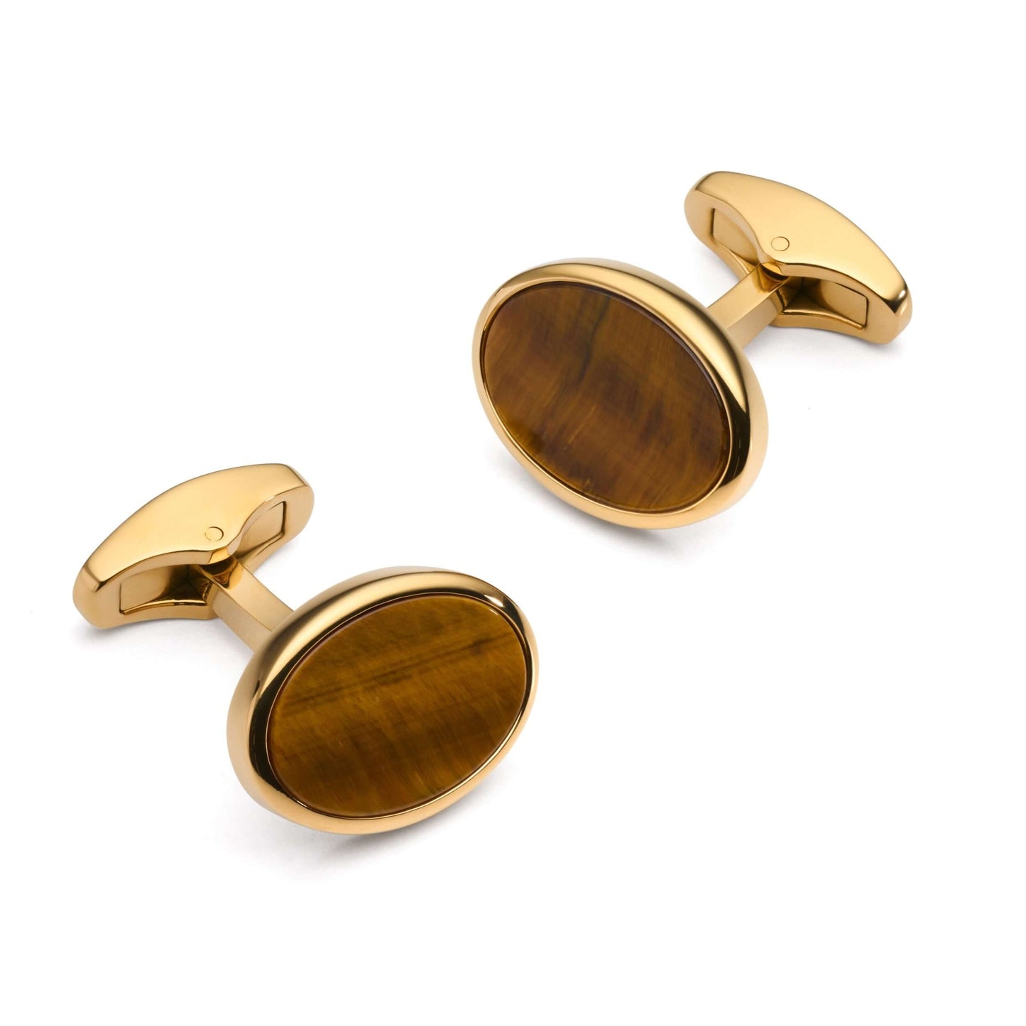 Tiger's Eye Cufflinks In Gold