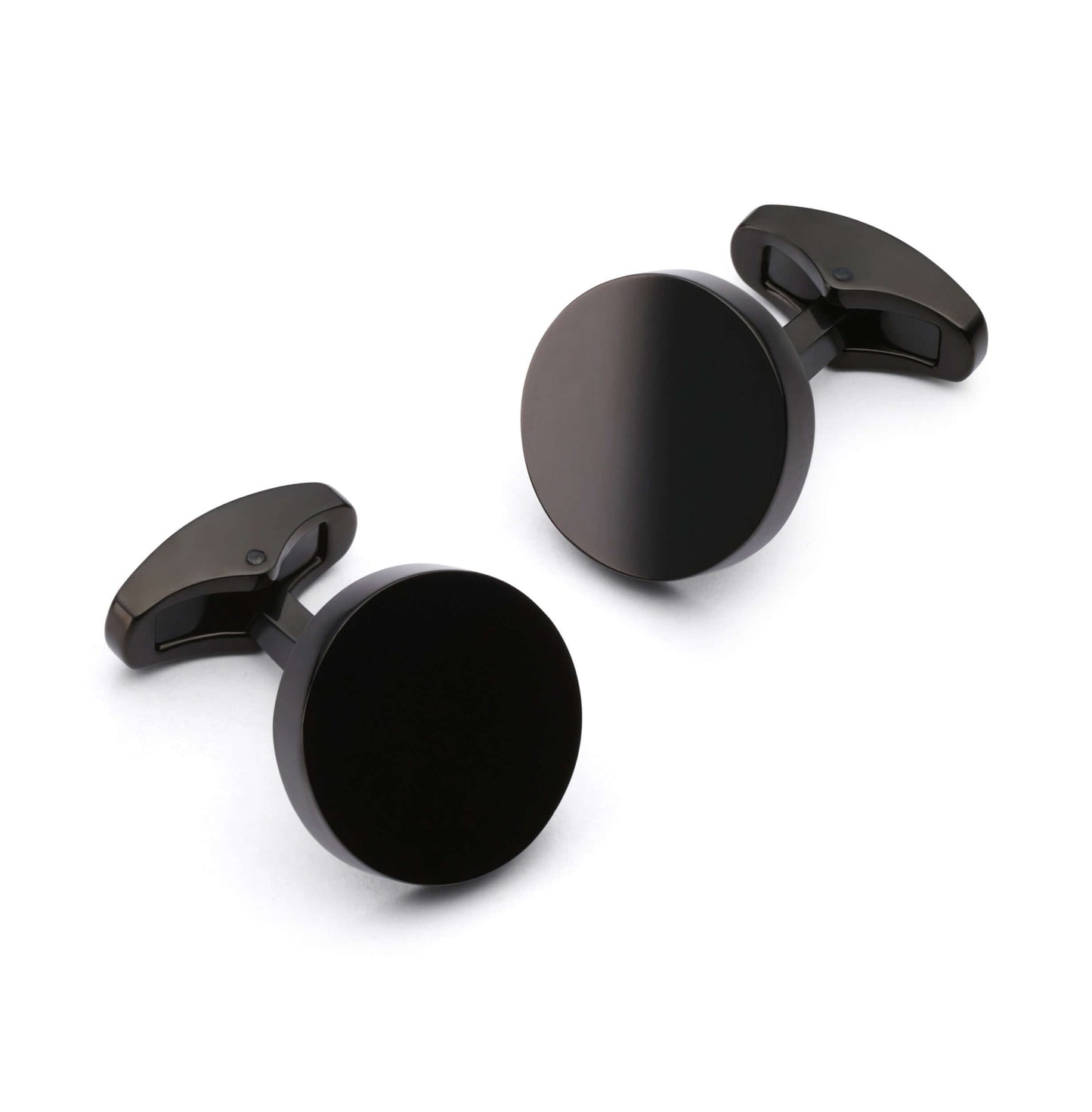 Round Cufflinks In Gun Metal