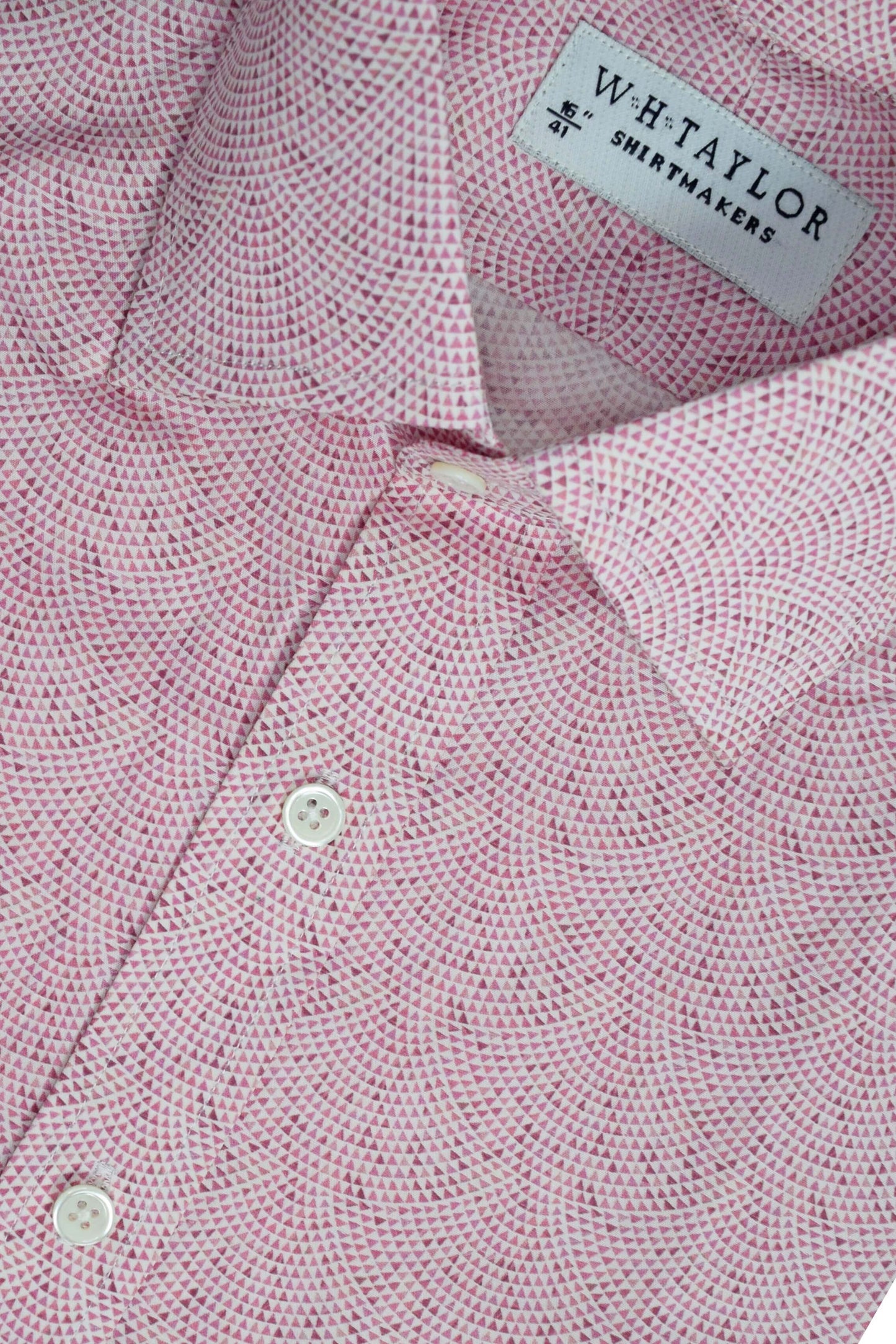 Art Deco Red Mosaic Pattern Men's Bespoke Shirt