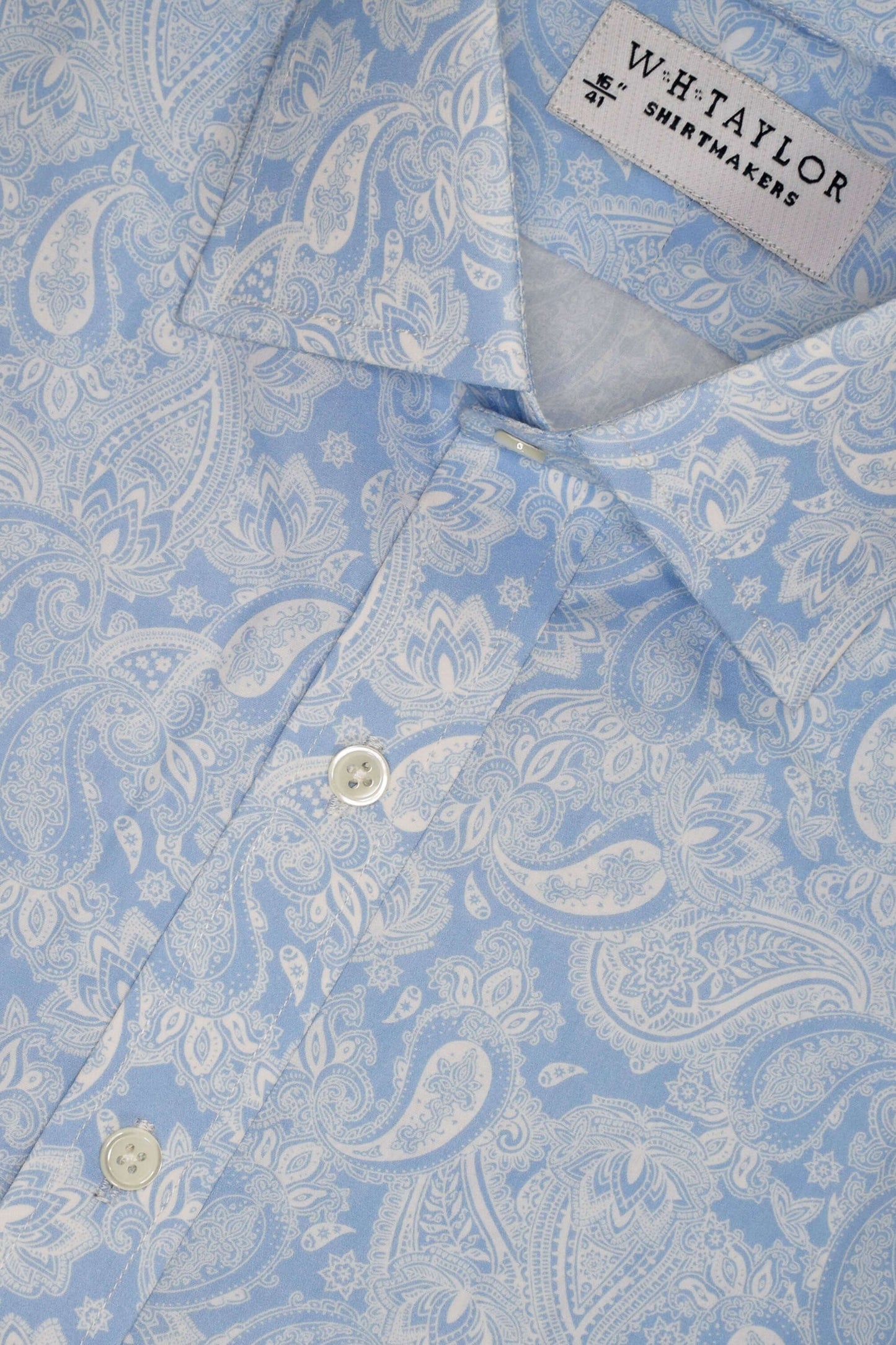 Sky Blue Paisley Men's Bespoke Shirt