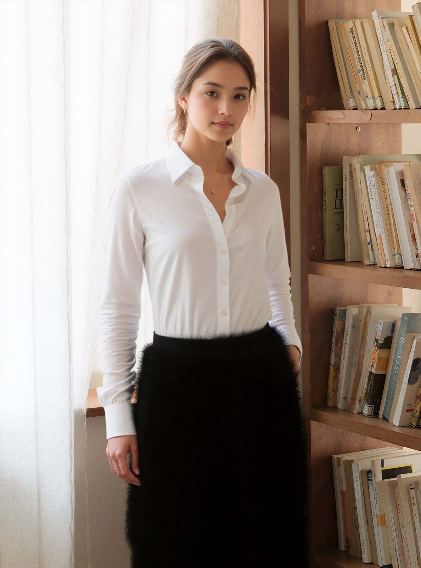 Plain White 200's Ultimate Superfine Poplin Ladies Bespoke Shirt