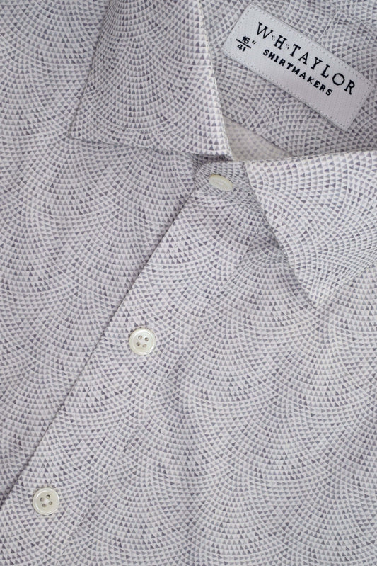 Art Deco Navy Mosaic Pattern Men's Bespoke Shirt